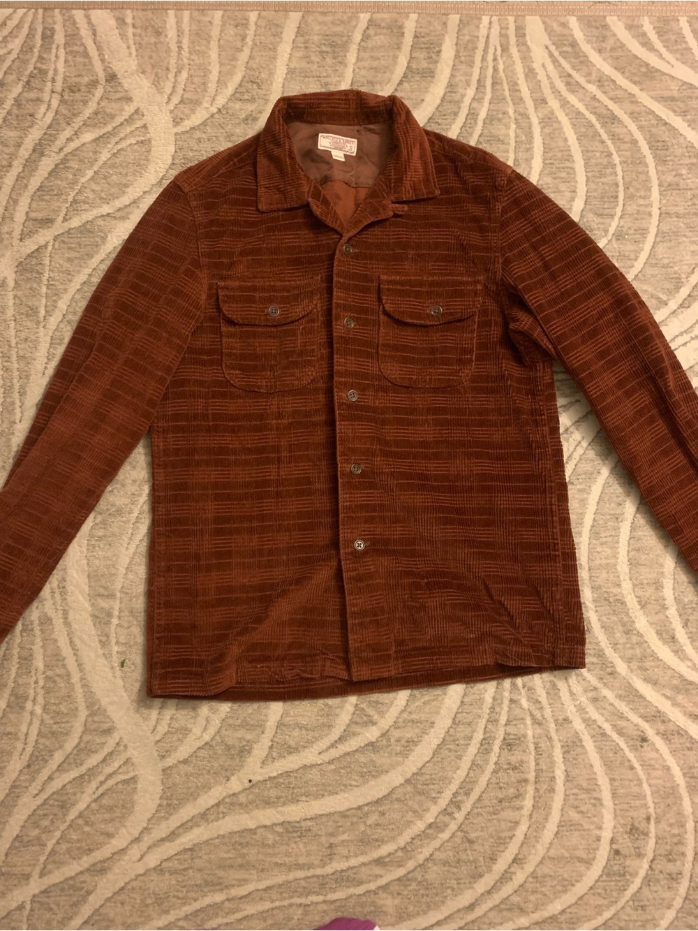 Wallace & barnes Corduroy Shirt Jacket in Rust Brown size S